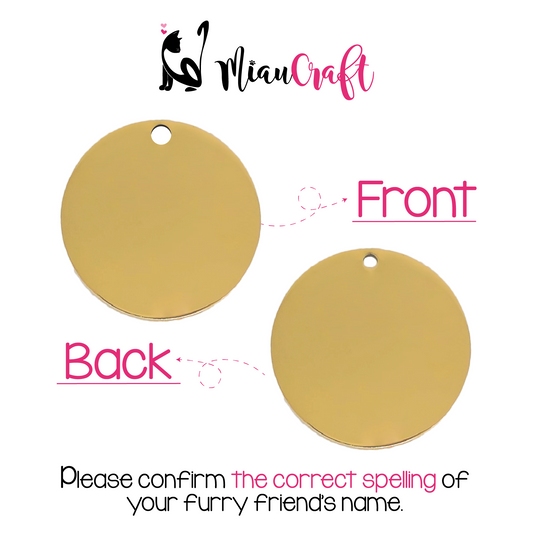 MIAUTAG -Custom Pet ID Tag - Round tag Castel