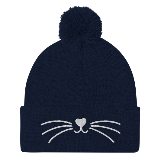 Pom-Pom Beanie moustache Cat